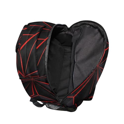 ALAZA 3D Geometric Black Polygon Red Futuristic Large Backpack Personalized Laptop iPad Tablet Travel School Bag with Multiple Pockets - color: Geomertry