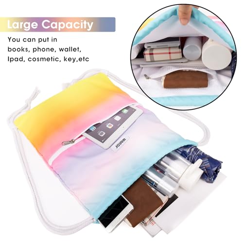 WANDF Drawstring Backpack, Gym Sackpack for Sports (Rain bow) - color: Rain Bow