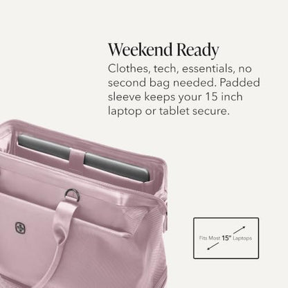 SwissGear 7366 Signature Hardside Expandable Luggage with Spinner Wheels and TSA Lock, Weekender Tote, Pink, 2-Piece Set (Weekender/27) - color: Pink, size: 2-Piece Set (Weekender/27")