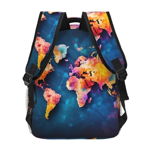 Travel Backpack Abstract World Map Carry on Backpack Lightweight Business 15.6inch Laptop Backpack for Men Women - color: Abstract World Map