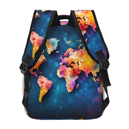Travel Backpack Abstract World Map Carry on Backpack Lightweight Business 15.6inch Laptop Backpack for Men Women - color: Abstract World Map