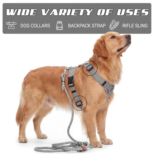 4 Pcs Backpack Strap Clips 1 Inch Detachable Webbing Buckle Nylon Shoulder Strap Holder Backpack Bag - color: Black