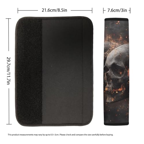 Forchrinse 2 PCS Fire Skull Auto Seat Belt Cover Strap Shoulder Pad for for Car,Truck,SUV,Backpack,Shoulder Bag - color: Fire Skull