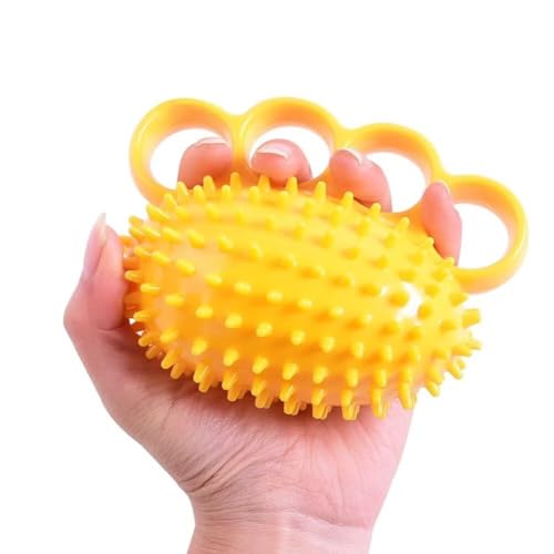 Hand Exerciser Ball and Finger Stretcher, Hand Grip Strengthener Trainer, Squeeze Balls, Wrist Pain Relief (Yellow) - color: Yellow