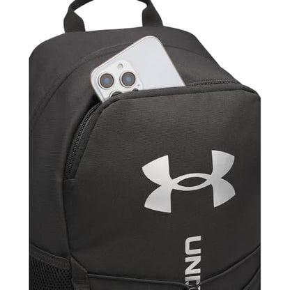 Under Armour Unisex Hustle Sport 6.0 Backpack, (001) Black/Black/Metallic Silver, One Size Fits Most - color: (001) Black / Black / Metallic Silver, size: One Size Fits Most