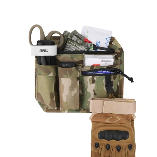 KRYDEX Tactical Bag Insert Panel Organizer,Modular Admin Insert EDC Pouch with Hook Backed for Backpack Range Bag Accessory Organizer Outdoor Survival Gear Panel - color: Camo