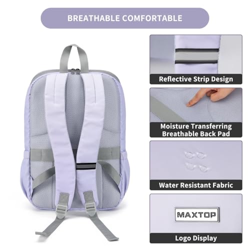 MAXTOP Deep Storage Laptop Backpack Business Anti-theft Backpacks[Water Resistant] College Computer Bookbag Fits 16 Inch Laptop - color: Gradient Purple, size: 15.6 inch, style: Daypack Backpacks