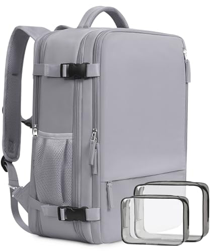 Beraliy Travel Backpack, Personal Item Bag Ailrline Approved, 17.3 Inch Laptop Backpack, Carry On Travel Bag, Hiking Backpack, Casual Backpack, Grey - color: Grey, size: Large