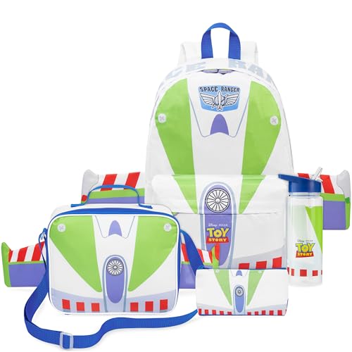 Get Trend Disney Toy Story Boys 4 Pc Backpack Set with Buzz Lightyear Lunch Bag Water Bottle Pencil Case, Gifts for Boys (Multi Buzz) - color: Multi Buzz