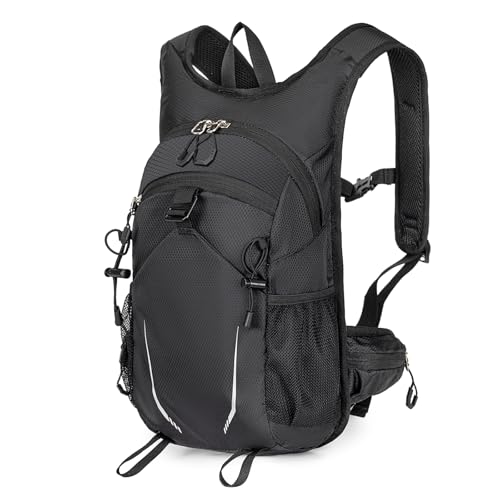 10L Small Hiking Backpack for Men Women Travel Daypack with Chest Strap lightweight backpacks mini backpack for Camping Cycling Travel Outdoor - color: Black