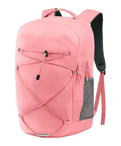 KEOFID Casual Backpack for Men and Women, Hiking Backpack for Travel, Black Daypacks for Sports, College, Water Resistant(Pink) - color: Pink