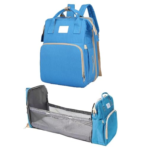 Diaper Backpack with Changing Station, Pad, Nursing Bag, Bottle Bag - Waterproof, Large Capacity, Baby Registry Search, Newborn Essentials - color: Blue