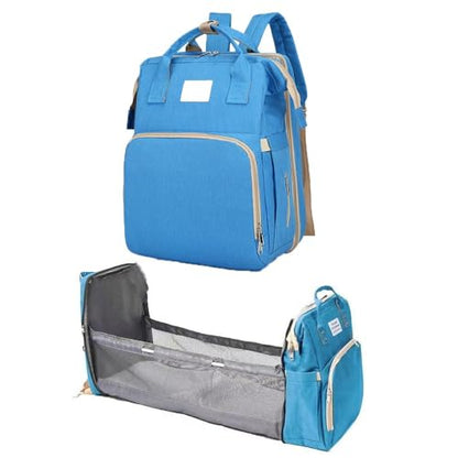 Diaper Backpack with Changing Station, Pad, Nursing Bag, Bottle Bag - Waterproof, Large Capacity, Baby Registry Search, Newborn Essentials - color: Blue