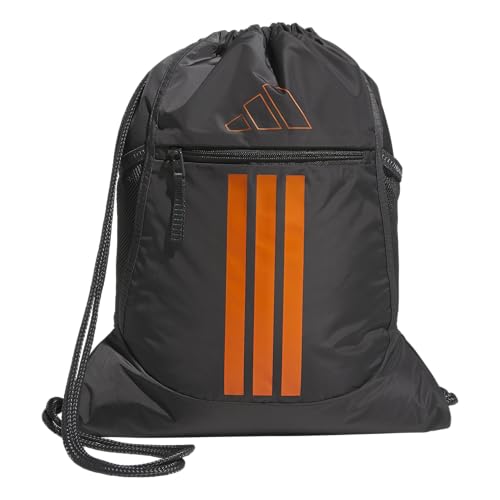 adidas Alliance Sackpack – Drawstring Backpack for Sports, Small Gym Bag, Grey Six/Pure Orange/3, OSFA - color: Grey Six/Pure Orange/3