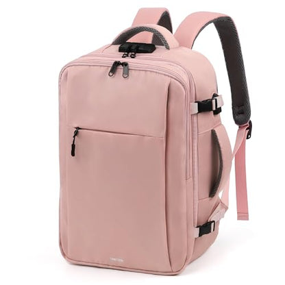 TANTOMI Travel Backpack for Women, Carry On Backpack with Wet-Dry Separation Compartment, TSA-Compliant Laptop Backpack, Personal Item Travel Bag with Anti-Theft Lock for Weekender (Pink) - color: 2-pink
