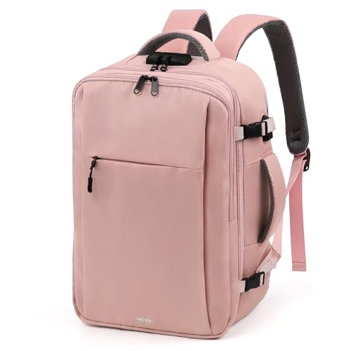 TANTOMI Travel Backpack for Women, Carry On Backpack with Wet-Dry Separation Compartment, TSA-Compliant Laptop Backpack, Personal Item Travel Bag with Anti-Theft Lock for Weekender (Pink) - color: 2-pink