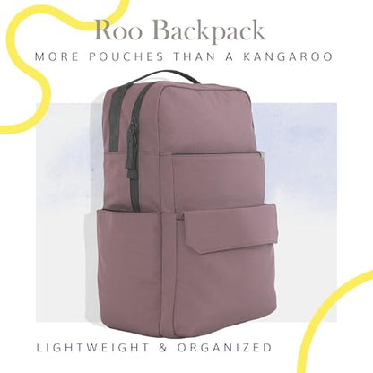 RED ROVR Roo Lightweight 1 LB Diaper Bag Backpack | 11 organizational pockets| Durable & Water-Resistant (Mauve) - color: Mauve