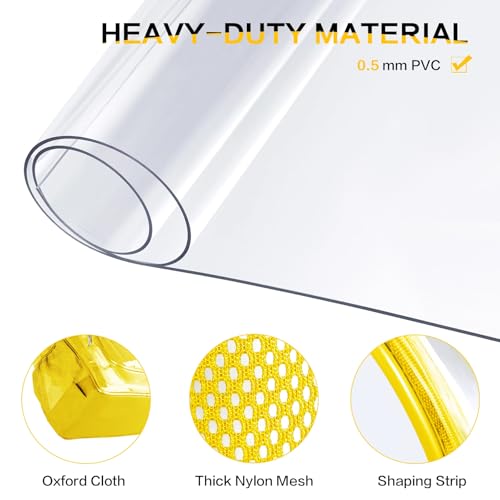 Clear Backpack Heavy Duty Large Transparent Backpack with Reinforced Bottom Multi-pockets for College, Travel, Workplace Security - Yellow - color: Yellow
