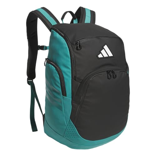 adidas Select Basketball Backpack for Practice, Gym and Travel, 32L - color: Black/Pure Teal Green
