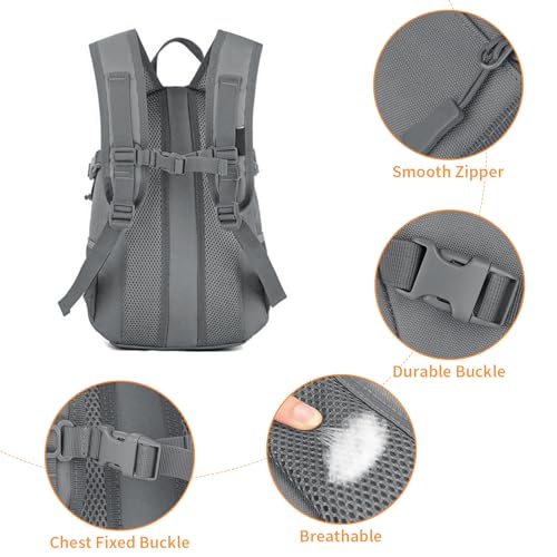 HUNTVP 10L Tactical Backpack Small Backpack Mini Daypack Military MOLLE Rucksack Gear Tactical Assault Pack Bag for Hunting Camping Trekking(10l-grey) - color: Grey, size: 10L