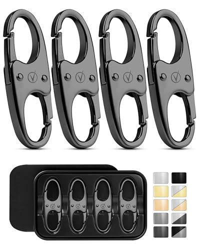 Vantamo Premium 4 Zipper Clips Anti Theft for Backpack, Luggage & Purse, Pull Replacement Zipper Locks, Purse Clip for Travel - color: Gunmetal