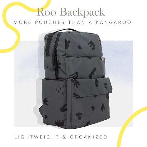 RED ROVR Roo Lightweight 1 LB Diaper Bag Backpack | 11 organizational pockets| Durable & Water-Resistant (Charcoal Doodle) - color: Charcoal Doodle