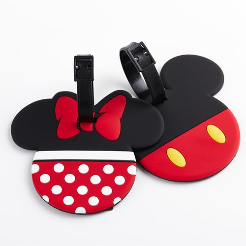 Cute Luggage Tags for Suitcases 2-Pack Cute Silicone Luggage Tag with Name ID Card Funny Suitcase Label (Cartoon pattern-02) - style: cartoon pattern-02