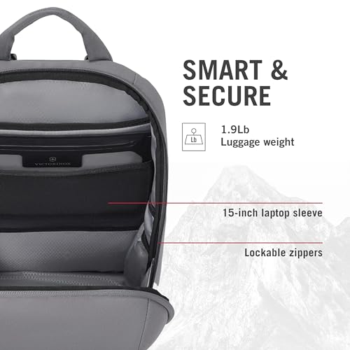 Victorinox Touring 2.0 City Daypack - Professional Laptop Backpack for Business & Outdoor Use - Features Waterproof Pouch - 17 Liters, Light Gray - color: Stone Grey