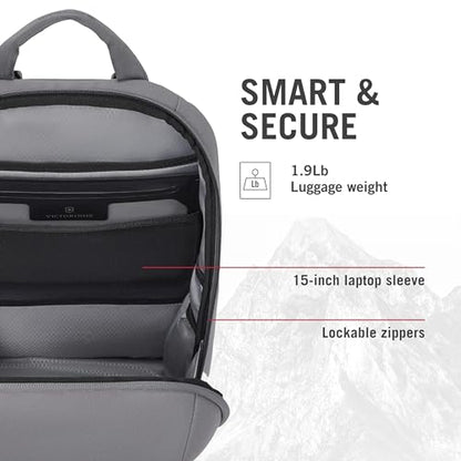 Victorinox Touring 2.0 City Daypack - Professional Laptop Backpack for Business & Outdoor Use - Features Waterproof Pouch - 17 Liters, Light Gray - color: Stone Grey