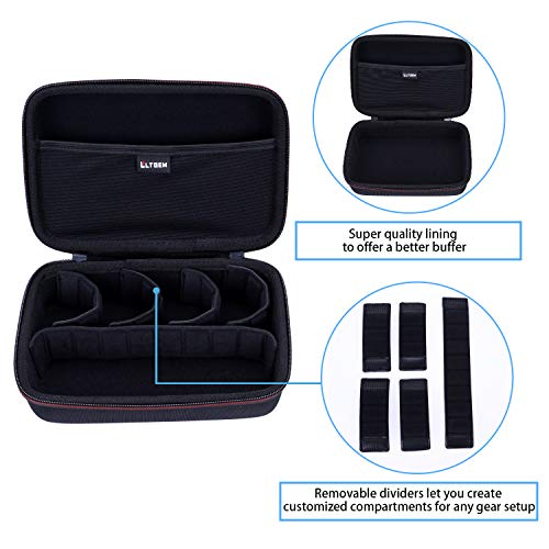 LTGEM Action Camera Case Compatible with GoPro Hero 13/12 / 11/10 / 9/8 / 7/6 / 5 / Go Pro MAX2 / MAX/Mission 1 PRO Action Camera, Accessories Carrying Storage Bag (Moveable Dividers)