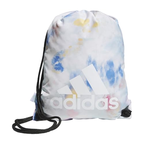 adidas Ready Sackpack – Drawstring Backpack Lightweight Small Gym Bag - color: Tie Dye Wash Halo Mint Green/White/Black/1.0