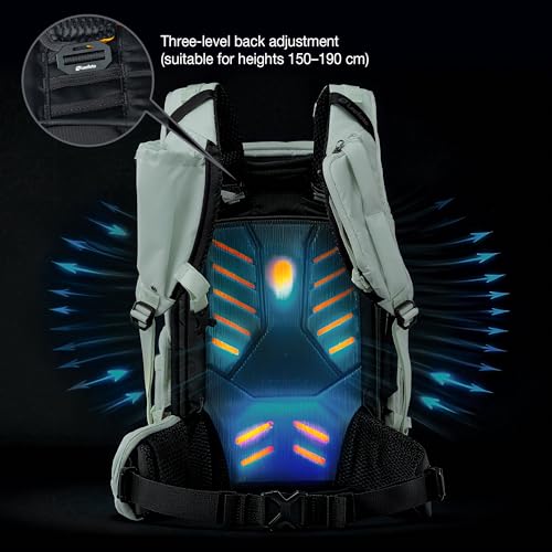 LEOFOTO 35L Camera Backpack for Photographer, Lightweight Waterproof Travel Camera Bag for Camera/Drone/15.6" Laptop, Photopraphy Bag with Side Access & Rain Cover, Tripod Compatible, 2.95KG (GREEN) - color: 35lbag+large Insert-green