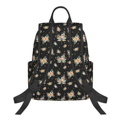 Anti Scratch Polyester Backpack Magical Dragonfly Flower, Smooth Surface Multipurpose Travel Pack for All Weather Daily Use Unisex - color: Picture (374)