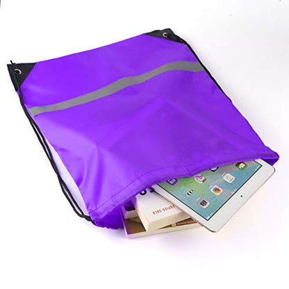 KUUQA 12 Pcs Drawstring Backpack Bag Bulk Purple - color: Purple