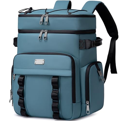 Weitars Insulated Cooler Backpack,Double Deck Waterproof Soft Cooler Bag,Backpack Coolers Leak Proof Lunch Backpack for Men Women for Travel,Camping,Picnic,Beach,Picnic,Outdoor 31L/52 Can - color: Blue