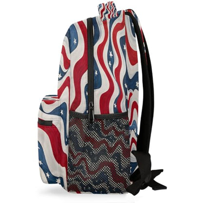 Large Backpack with 15.6 Inch Laptop Compartment, Abstract American Star Adult Backpack for Work, Travel & School College Boys Girls - color: Abstract American Star