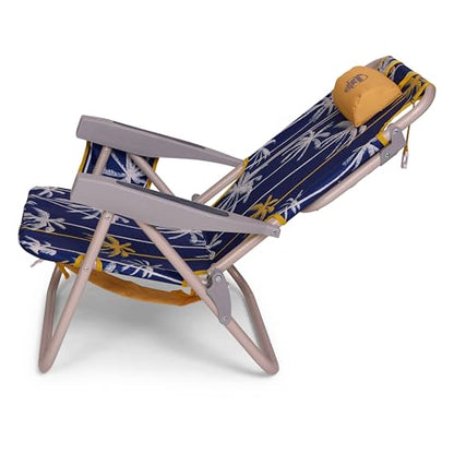 Banana Boat Backpack Beach Chair Lightweight and Portable 5-Position with Lay Flat Outdoor Heavy Duty Tanning Chair, Contrast Palm (2 PK) - color: Contrast Palm (2 Pk)