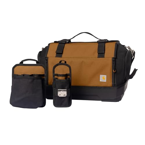Carhartt Mens Station Tool Bag W/Adjustable Shoulder Straps, Durable, Water-Resistant Tool Organizer, Large Tool Bag - style: Large Tool Bag