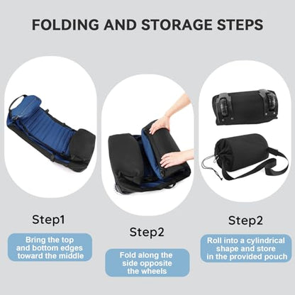 85L 29“ Foldable Rolling Backpack with Wheels, Soft-side Travel Duffle Bag with Separate Shoe Compartment, Full Quilted Bottom,Navy Blue - color: Navy Blue