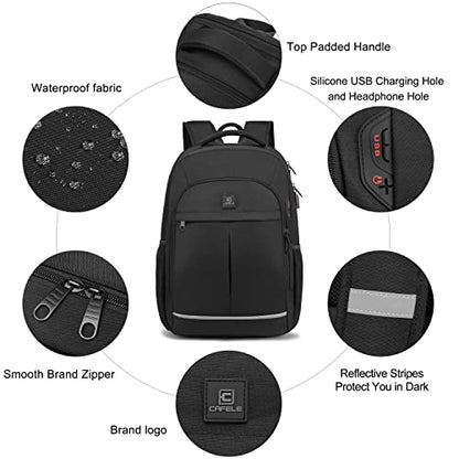 Backpack, Laptop Backpack, Carry on Backpack, Durable TSA Friendly Business Travel 17.3 Inch Laptop Backpack with USB Port, College School Bag Gift for Men Women Teens Bookbag, Black - color: 17.3 Inch-black