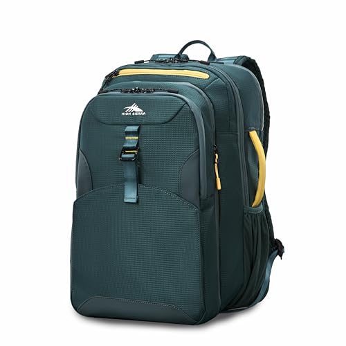 High Sierra Hi-Life 3-in-1 Convertible Backpack - Features Removable Daypack, Stack-It Strap, Adjustable Sternum Strap, Fleeced Pocket For Scratch Protection, Dual Water Bottle Pockets - Green/Yellow - color: Green/Yellow