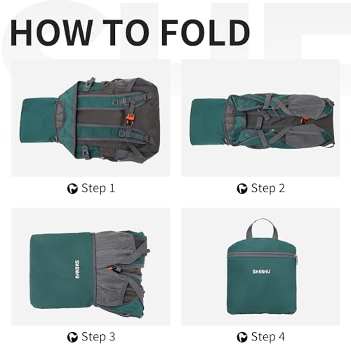 40L Hiking Backpack Lightweight Daypack Waterproof Travel Camping Backpack for Men Women Sport Packable - color: A6-dark Green