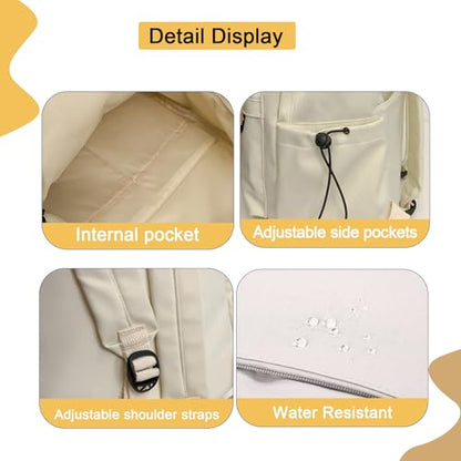 Backpack for Women College Cute Aesthetic Laptop Backpack Men Teacher Work Lightweight Casual Daypack Backpacks Anti theft Computer Gym Backpacks with Laptop Compartment White