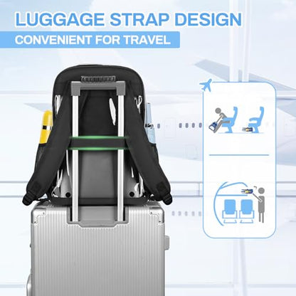 MUSEVOS Clear Backpack Stadium Approved, Heavy Duty See Through Book Bag, Black Transparent - color: Black Transparent