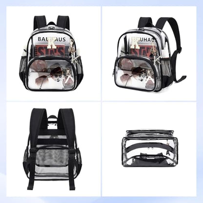 PIG PIG GIRL Clear Backpacks for Stadium Events Approved 12×6×12 Clear Bookbag for Women Mini Transparent Letter Back Pack, Black, Letter-K - color: Black, style: K