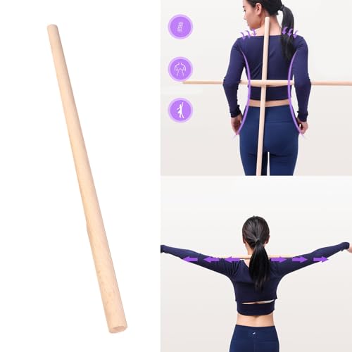 Correct Postures Exercise Stick Mobility Fitness Poles Portable Wood Training Stick Stretching Tool for Women, Comfortable Body Stretching Tool