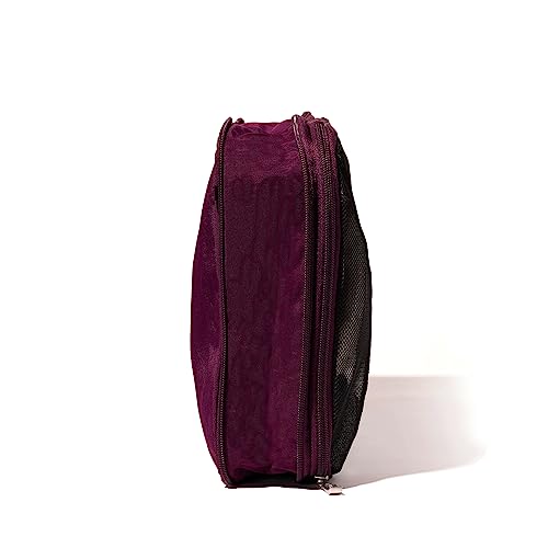 Baggallini Compression Cube 3-piece set - Lightweight Compression Packing Cubes for Travel - color: Mulberry
