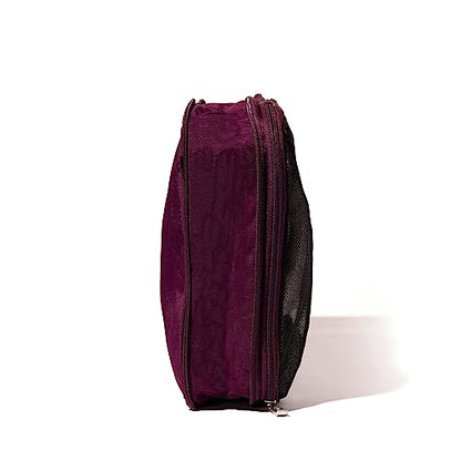 Baggallini Compression Cube 3-piece set - Lightweight Compression Packing Cubes for Travel - color: Mulberry