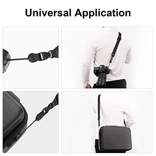 [2 Pack] Replacement Shoulder Strap Universal Adjustable Shoulder Strap for Laptop iPad Tablet Phone Case Messenger Camera Luggage Duffel Bag, Nylon Neck Strap 32"-61", Black - color: Black-2 Pack