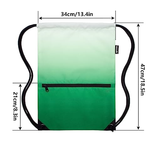 HOLYLUCK Drawstring Backpack Bag Sport Gym Sackpack - color: Gradient Green
